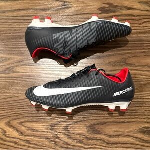 Men’s Size 8 Nike Mercurial Vapor XI ACC FG Soccer Black Red 831958-002